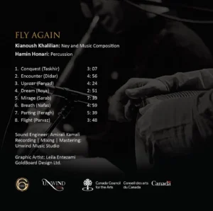 Fly Again Album composed by Kianoush khalilian Ney Hamin Honari percussion Daf and Tonbak